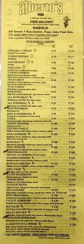 Alberto's Pizza Mabolo Branch .